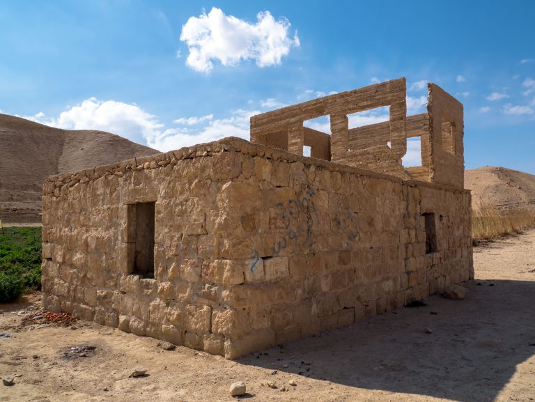 Kamenná budova Jordánsko