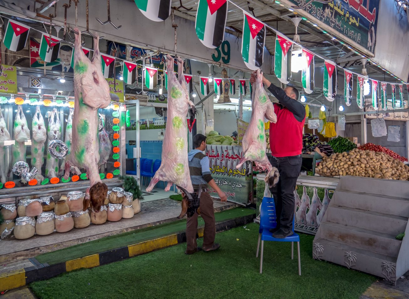 Trh s mäsom v Jordánsku