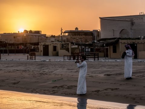 Západ slnka pláž Doha